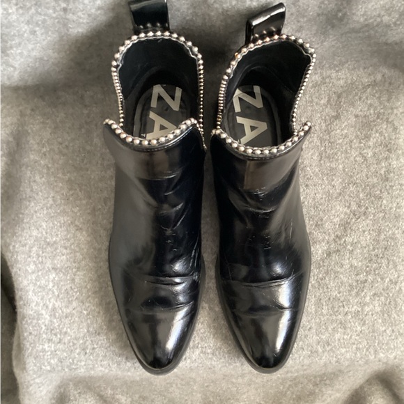 Zara Cutout Studded Ankle Boots, Size 8 - Picture 3 of 10
